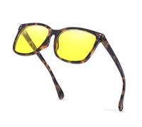 Myiaur Lunettes de vision nocturne polarisées pour femme avec lentille jaune anti-éblouissement Plaquettes nasales monobloc pour une vision plus claire Monture carrée élégante, A02 jaune écaille de