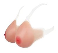 MYIESAXL 500-2000G Forme de Poitrine en Silicone Goutte d'eau Sangle sur Mamelon Faux Seins Faux Seins Rehausseur de Buste pour Mastectomie Crossdresser Coupe A-FF