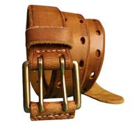 MYIESAXL Ceinture en Cuir pour Hommes et Femmes, Faite À La Main, Avec Double Boucle Ardillon, Ceinture pour Jeans À Double Trou, Peut Être Raccourcie pour Costume en Jeans