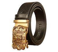 MYIESAXL Ceinture pour Hommes Ceinture en Cuir À Cliquet Fermoir Automatique Boucle de Ceinture Tête de Dragon Sangle Réglable pour Costume Vêtements D'Affaires, Taille Ajustée