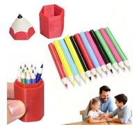 MYIHUIHUI 13-Piece Mini Coloured Pencil Set Miniature Realistic Model Colored Pencil Holderdiy Dollhouse Decor Accessories(Red)