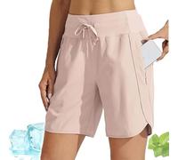 MYIHUIHUI Short d'athlétisme Long avec Entrejambe Active 7 for Femme, Taille Haute, séchage Rapide, léger, Poche zippée for Femme(1pcs-i,M)
