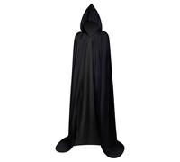 Myir JUN Cape à Capuche Longue Adulte Enfant Unisexe Cosplay Costume Halloween Party Déguisement Wicca Vampire Cape (Noir, XXL)