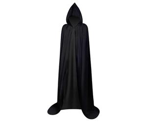 Myir JUN Cape à Capuche Longue Adulte Enfant Unisexe Cosplay Costume Halloween Party Déguisement Wicca Vampire Cape (Noir, L)