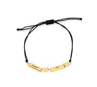 MYKA Bracelet tube moderne personnalisé avec diamant en argent sterling, plaqué or et or rose, vermeil - Bracelet gravé pour elle - Cadeau délicat pour Noël, anniversaire, Métal, Pas de gemme