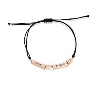 MYKA Bracelet tube moderne personnalisé avec diamant en argent sterling, plaqué or et or rose, vermeil - Bracelet gravé pour elle - Cadeau délicat pour Noël, anniversaire, Métal, Pas de gemme