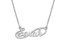 MYKA Collier Avec Style Infini en Argent 925 ou Plaqué Or - Personnalisé Cadeau De Noël Gravé Nom Sur Mesure Bijoux Cadeau Pour Femme, Elle, Maman (Argent 925)