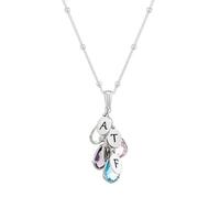 MYKA - Collier Personnalisé Pour Maman Avec Pierre de Naissance en Argent 920 ou Plaqué Or - Personnalisé Cadeau De Noël Gravé Nom Sur Mesure Bijoux Cadeau Pour Femme, Elle, Maman