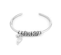 MYKA Linda Bracelet avec Anneau en Argent 925 ou Plaqué Or - Personnalisé Gravé Sur Mesure Cadeau Pour Femme, Elle, Maman (Argent 925)