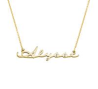MYKA Style Signature - Collier avec prénom en Argent 925 ou Plaqué Or - Collier pour Elle (Or Vermeil)