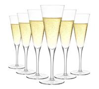 MYKAGS Lot de 6 flûtes à champagne transparentes de 155,9 g, parfaites pour les mariages, les anniversaires, les fêtes et les célébrations, tasses à champagne élégantes et durables pour événements