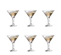 MYKAGS Lot de 6 verres à martini classiques soufflés à la main, 105 ml, verres à cocktail en cristal pour martini, cosmos et gimlets - Parfait pour les bars à domicile, les fêtes et les cadeaux