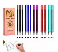 MYKELMINO 20 Pièces Mines de Rechange Effaçables,Compatible Avec Legami, Pointe 0,7 mm, Hauteur 13 cm,Encre gel thermosensible (Noir/Bleu/Violet/Rouge/Vert)