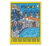 MYKONOS AIMANT DE FRIGO. MAGNÉTIQUE MODÈLE: MYKONOS ÎLE CYCLÉ (GRÈCE)