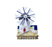 Mykonos Grèce Aimant de réfrigérateur 3D en résine fait à la main Mykonos Collection de décoration de maison et de cuisine
