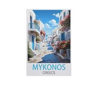 Mykonos Grèce,Puzzle pour Adultes 1000 Pièces en Papier Puzzles Jeu Cadeau Accueil Décoratif Mots Croisés(50x70cm)-FU18