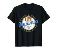 Mykonos Îles Cyclades Grèce Vintage Colonnes Souvenir T-Shirt Graphique avec Valeur