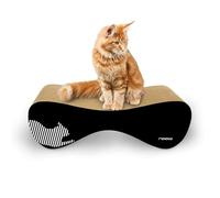 myKotty VIGO Griffoir XL en carton ondulé pour tous les chats pour jouer, dormir, faire ses griffes - Sûr et non toxique, solide, durable, idéal pour les grands chats - 81 cm x 32,5 x 23,7 cm (noir)
