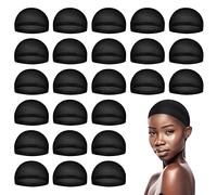 MYKURS Bonnets de Perruque Noirs pour Femmes, Bonnets de Cheveux en Nylon pour Perruque, 24 Pièces