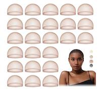 MYKURS HD Lot de 24 bonnets de perruque pour femme avec dentelle frontale, transparent et chauve, marron foncé