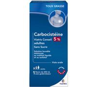 Mylan Carbocistéine 5% Adultes Toux Grasse Solution Buvable Sans Sucre Flacon 200ml