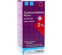 Mylan Sas Carbocistéine 2% Enfants Sans Sucre Solution Buvable Édulcorée Flacon 125ml