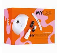 MYLAQ My Starter Set - Vernis Semi Permanent - Lampe UV Ongles - Kit Ongle - Vernis UV - Top Coat - Base Coat