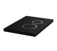 MYLAVABO Bouton poussoir et plaque de commande pour Geberit Delta (plastique, noir, anneaux chromés)