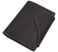 myledershop Portefeuille en Cuir de Vachette Plein Format Portrait pour Femme avec Protection RFID et NFC (sans Relief/Marron)