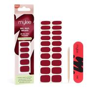 Mylee Gel Nail Wraps [As Red As It Gets] - 20 Autocollants en gel pré-durci pour une manucure instantanée. Sans lampe, sans éclats, brillants jusqu’à 14 jours, Facile à appliquer