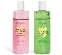 MYLEE Kit de soin pré-et après épilation à l'aloe vera (2 x 500 ml) avec gel rafraîchissant apaisant et nettoyant pour tous les types de peau