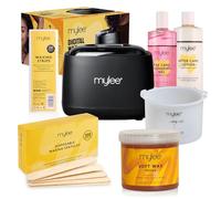 Mylee Kit d'Epilation Complet avec un Chauffe-cire numérique de avec pot en silicone, une Cire Douce, des Bandes d'Epilation, des Spatules et une Lotion Avant et Après Soin (Cire au miel)