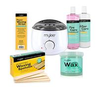Mylee Kit d'Epilation Complet avec un Chauffe-cire, une Cire Douce, des Bandes d'Epilation, des Spatules et une Lotion Avant et Après Soin (Cire d'arbre à thé)