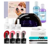 Mylee Kit Ongles Professionnel (Main) - Grande Lampe LED, 4 Vernis Gel, Builder, Top & Base Coat, Outils et Dissolvant - Manucure Semi Permanent Complet Maison Cadeau Femme