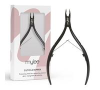 Mylee Pince à cuticules - Professionnelle, élégante, noire mate, en acier inoxydable, de qualité salon pour une coupe précise et un retrait efficace des cuticules rebelles, des envies et de l'excès de