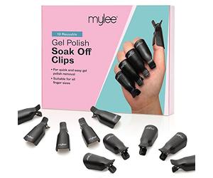 Mylee Pinces à ongles Soak off (10 pcs) - Pince pour retirer le vernis à ongles UV/LED - Capuchons de dissolvant pour vernis à ongles - Convient à tous les types de doigts - Durable et réutilisable