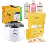 Mylee Professional Kit complet d'épilation à la cire avec chauffe-cire | perles de cire dure 500g, spatules applicatrices, gel avant/après soin, nettoyant équipement (noix de coco & arnica)