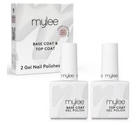 Mylee Top & Base Coat pour Vernis à Ongles Gel Semi-permanent 2x10ml UV LED - Longue durée, facile et rapide pour les ongles naturels, extensions en acrylique - Pour pédicure et manucure