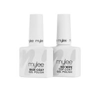 Mylee Top & Base Coat Sans Résidu pour Gel Vernis À Ongles 2x10ml UV LED - Finition longue durée, facile et rapide pour les ongles naturels, extensions en acrylique - Pour pédicure et manucure
