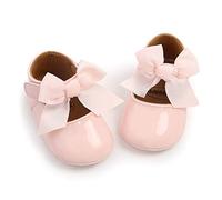 Myleleya MARY JANE - Chaussures pour tout-petits - Robe de mariée souple - Nouveau-né - Bébé fille - Princesse crèche - Chaussures premiers pas, A02 Rose, 6-12 mois