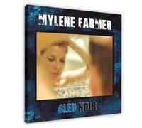 Mylène Farmer Bleu Noir Album Couverture de Musique Poster sur Toile Décoration pour Chambre à Coucher Sport Paysage Bureau Chambre Décor Cadeau, 60 x 60 cm