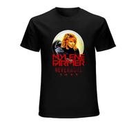 Mylene-Farmer Nevermore Tour T Shirt French Singer Actress Summer Short Sleeve Tee Tops Casual Camisetas Gift for Fans Black L