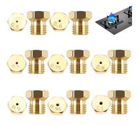 MYLERCT 16 Pcs Gicleur Gaz de Ville, 0,5/0,6/0,7/0,75/0,8/0,9/0,95/1,1 mm Gicleur Gaz Butane, pour Gaz Propane Gicleurs, Filetage M6 × 0,75, Buse à Gaz pour Brûleur au Propane