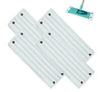 MYLERCT 4 Pièces Lavette de Rechange pour Serpillière, 15,5 x 42 cm Housses en Microfibre Balai, Recharges pour Balai avec Boutons-Pression, pour Salon et Cuisine, pour Leifheit