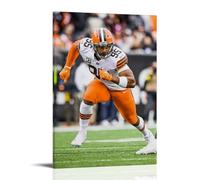 Myles Garrett Poster imperméable à l'eau résistant à l'humidité, facile à installer et résistant à la décoloration, style cadre, 60 x 90 cm