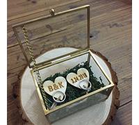 Mylifemylove Boîte pour alliances en verre pour mariage