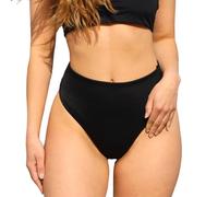 MYLILY Bikini Brésilien Femme Noir | Bas de Bikini Femme | Bas de Maillot de Bain Noir | Bas de Bikini Ado Shaping (M)