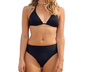 MYLILY Bikini Femme Bikini Ensemble Triangle Noir | Maillot de Bain Femme 2 Pieces | Bikini Femme 2 Pieces Taille Haute | Haut Maillot de Bain Femme Noir (S)