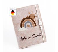 MYLILY | Housse pour carnet de maternité Allemagne | Étui pour carnet de maternité en feutre | Étui pour carnet de maternité en beige | Couverture pour carnet de maternité | Cadeau pour petite amie