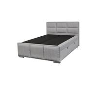 MYLIS - Lit-Coffre Boxspring 140x200cm Eco Tissu Gris -